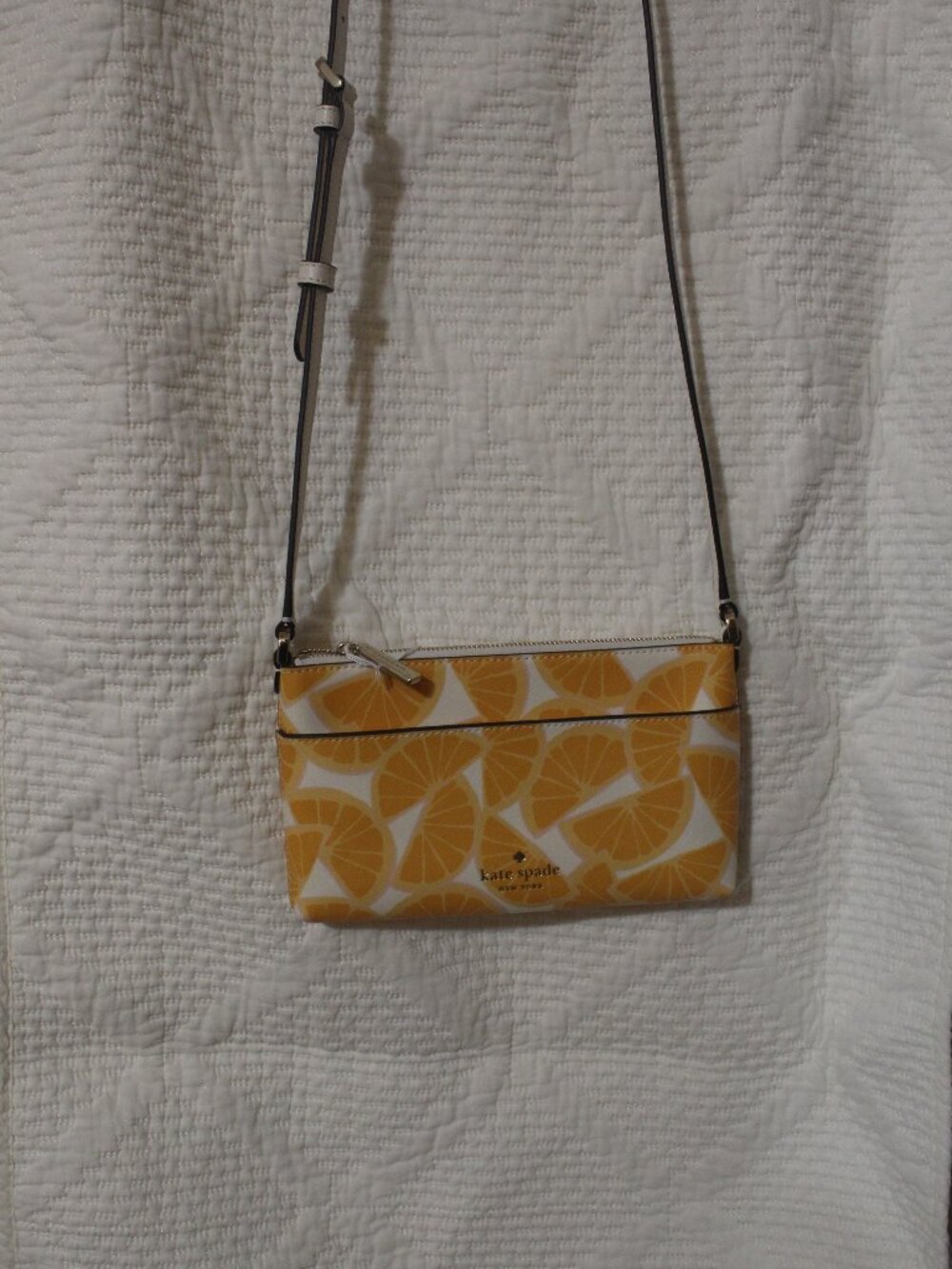 Kate Spade New York Yellow Citrus Slice Print Crossbody Bag 0150